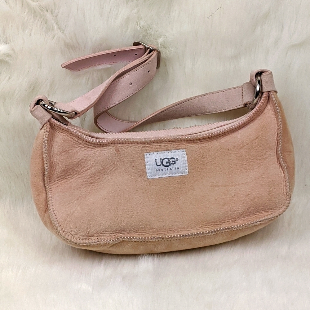 UGG pink suede shoulder purse